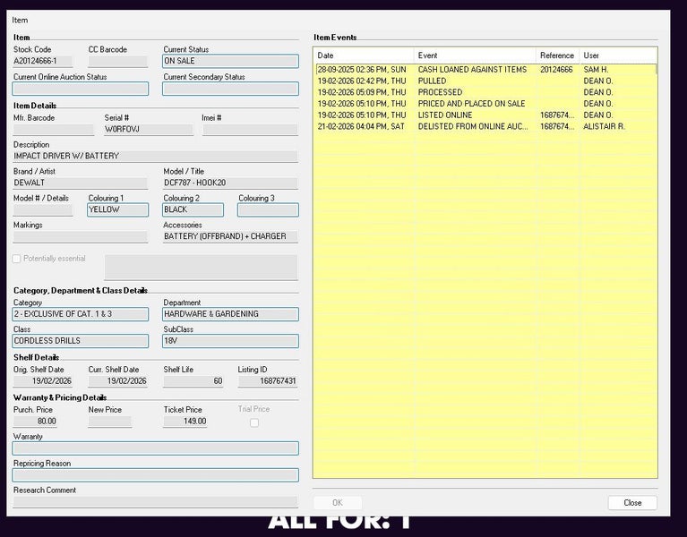 DeWalt DCF787 18V XR Brushless Impact Driver – with Battery & Charger Carousel 13