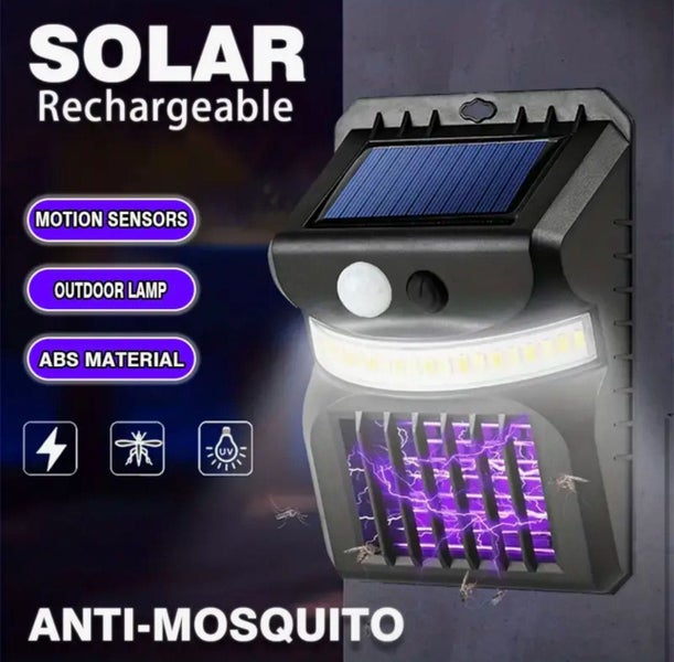 Solar Rechargeable Anti-Mosquito Wall Light - Motion Sensor Outdoor Lamp - New Carousel 1