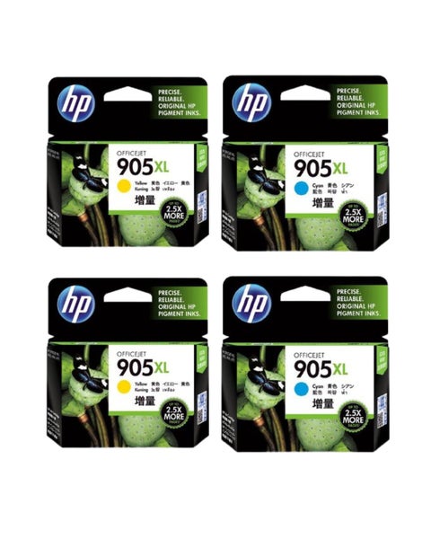 HP 905XL ink Yellow and Cyan (4 Pack) - New Carousel 1