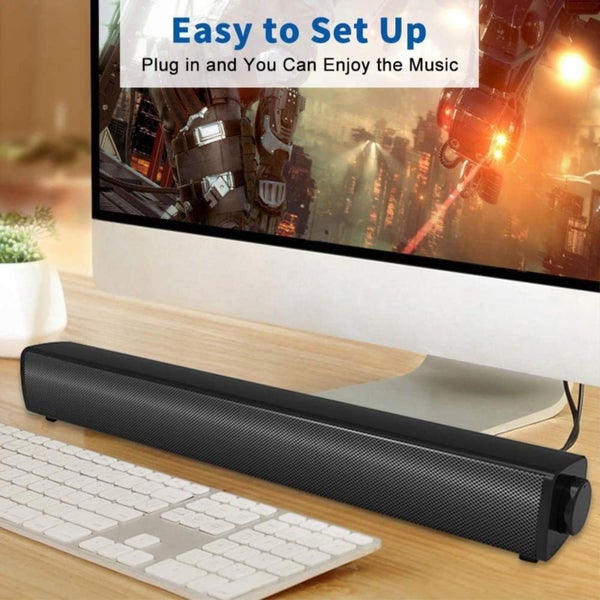 Computer Speakers Wired Computer Sound Bar, Stereo USB Powered Mini Soundbar - U Carousel 1