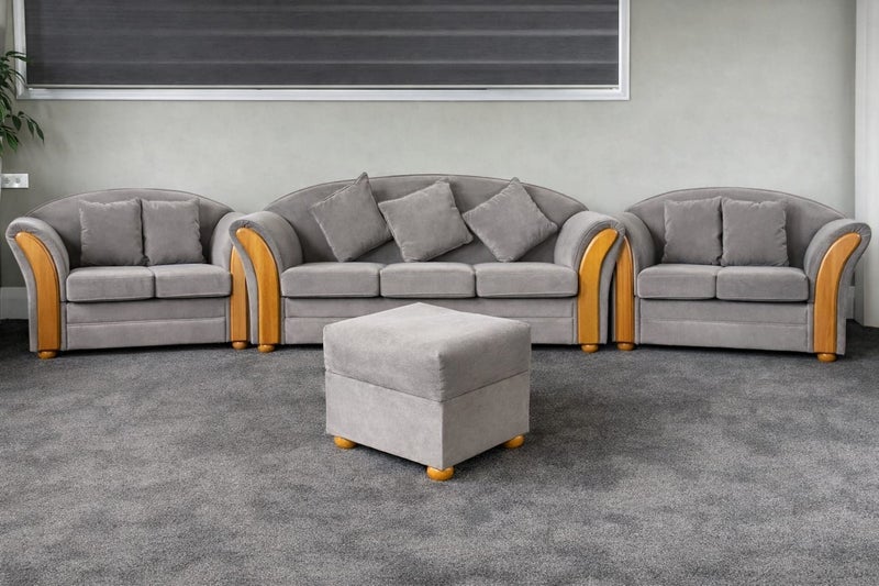 Big Couch set up 3 x 2 x 2 Seater PLUS footstool Carousel 1