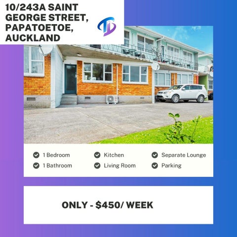 10/243A ST GEORGE ST, Papatoetoe, Auckland