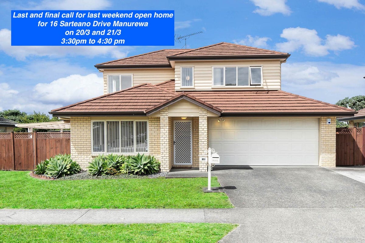16 Sarteano Drive, Manurewa, Auckland - Carousel 1